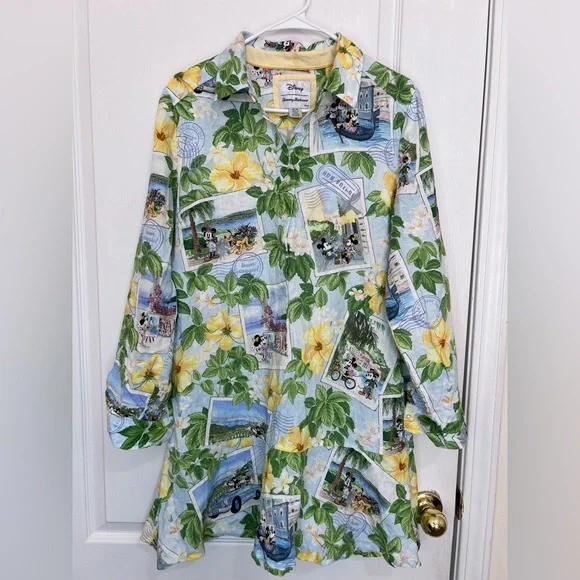 Tommy Bahama x Disney Coastalina 100% Linen Postcard to Paradise Dress size M - Picture 2 of 13